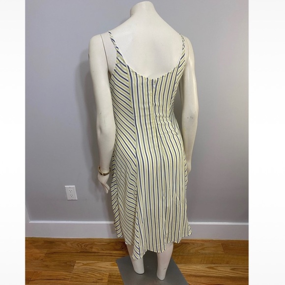 Yellow & Navy Front Draw String Ruffle Dress - Picture 7 of 12